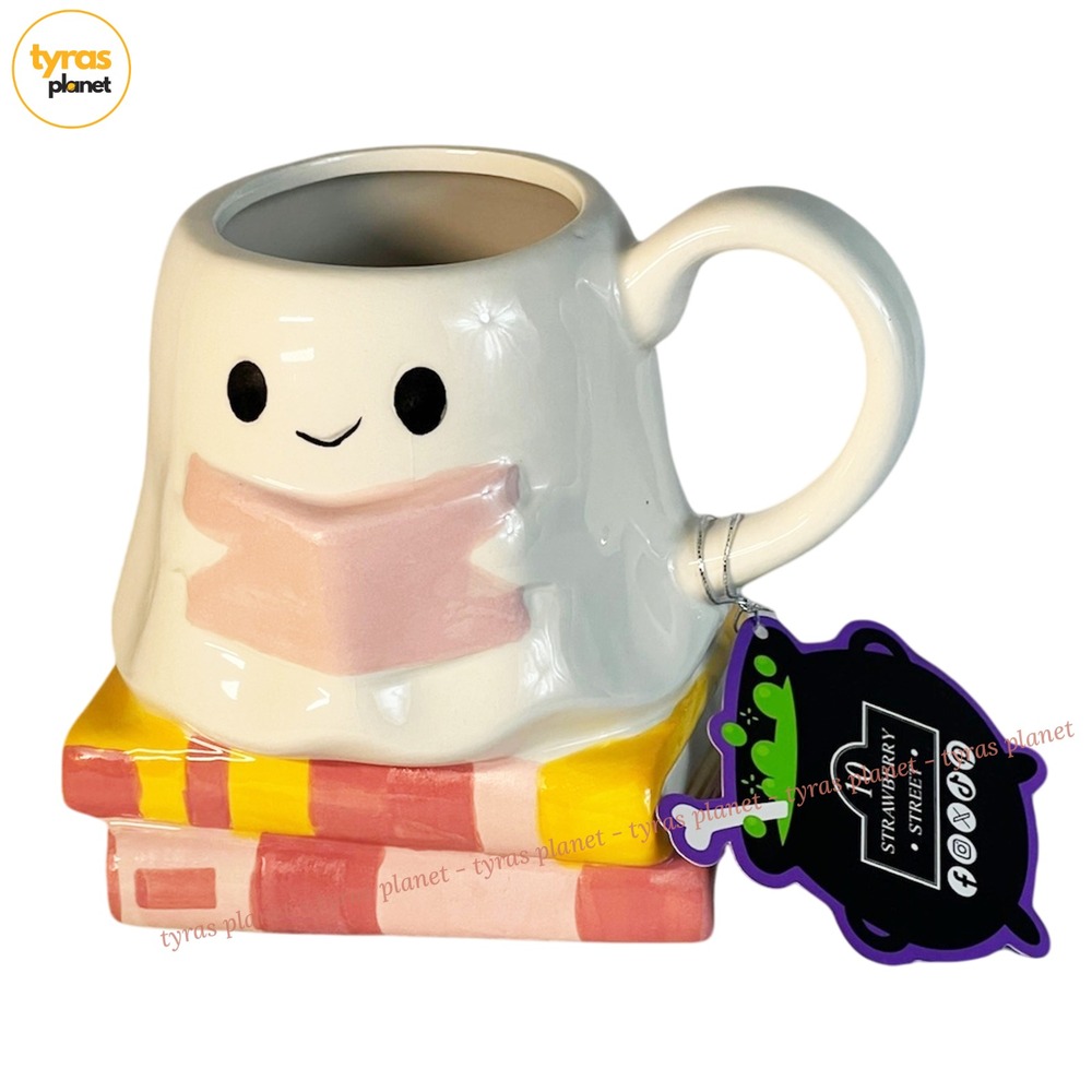 Ghost Reading a Book Halloween Theme Coffee Tea Mug NWT